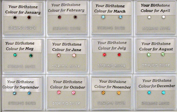 Birthstone Colour Earrings